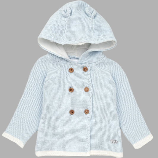 Blue Double Breasted Knitted Jacket