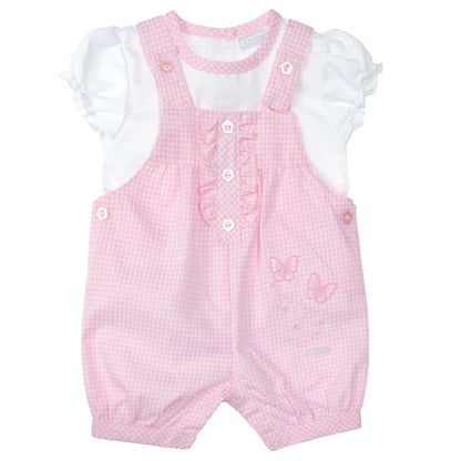 Pink Baby Dungarees & Top Set - Little Moo Baby