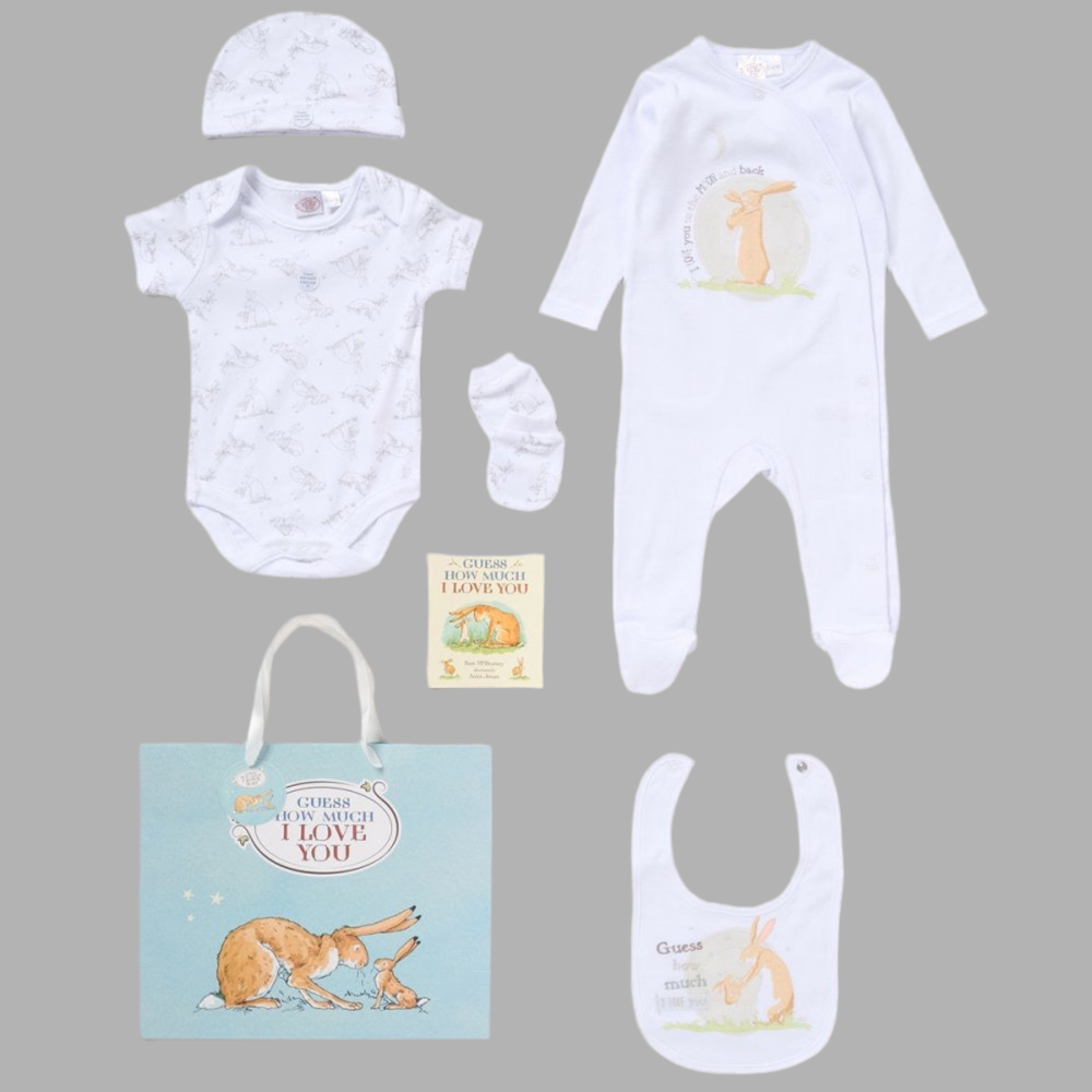 White 6 Piece Bunny Gift Set - Little Moo Baby