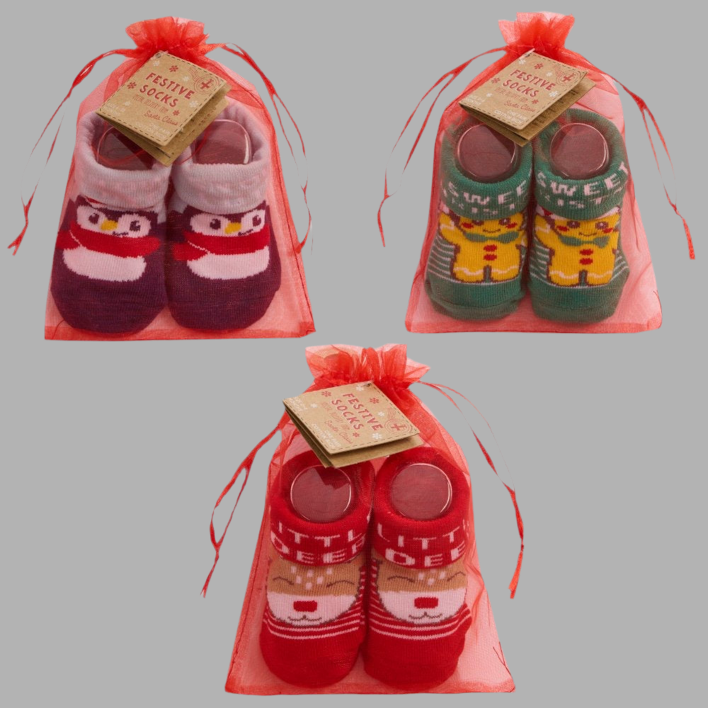 Christmas Socks In Gift Bag - Little Moo Baby