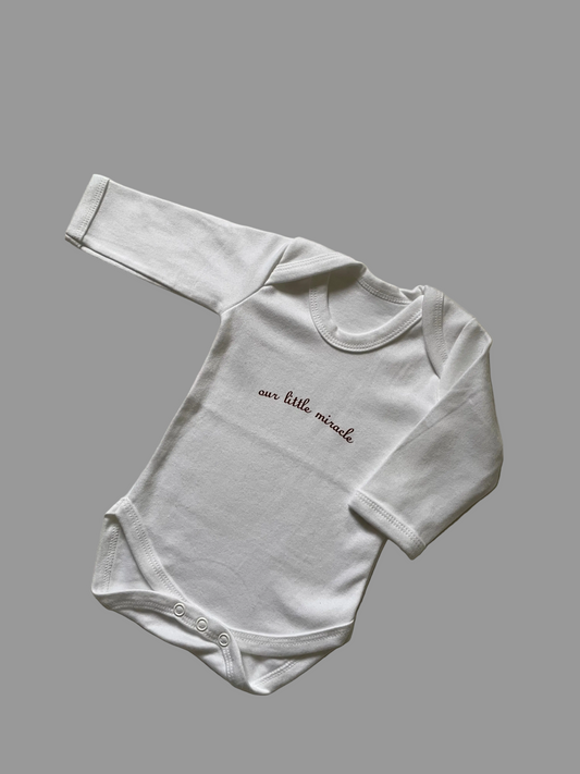 White Our Little Miracle Bodysuit