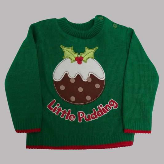 Green Christmas Pudding Jumper