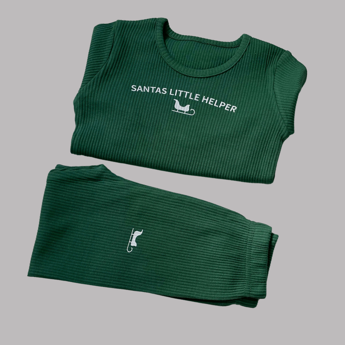 Green Santas Little Helper Loungewear Set