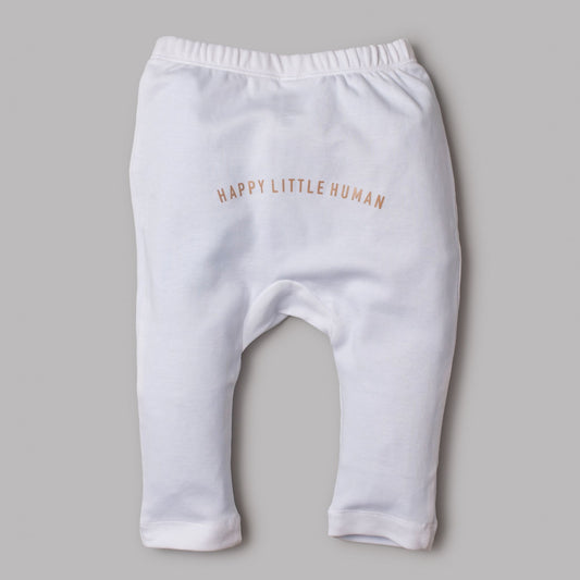 White Happy Little Human Leggings