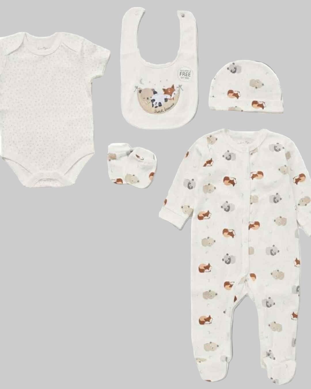 Cream 5 Piece Set Sweet Dreams - Little Moo Baby