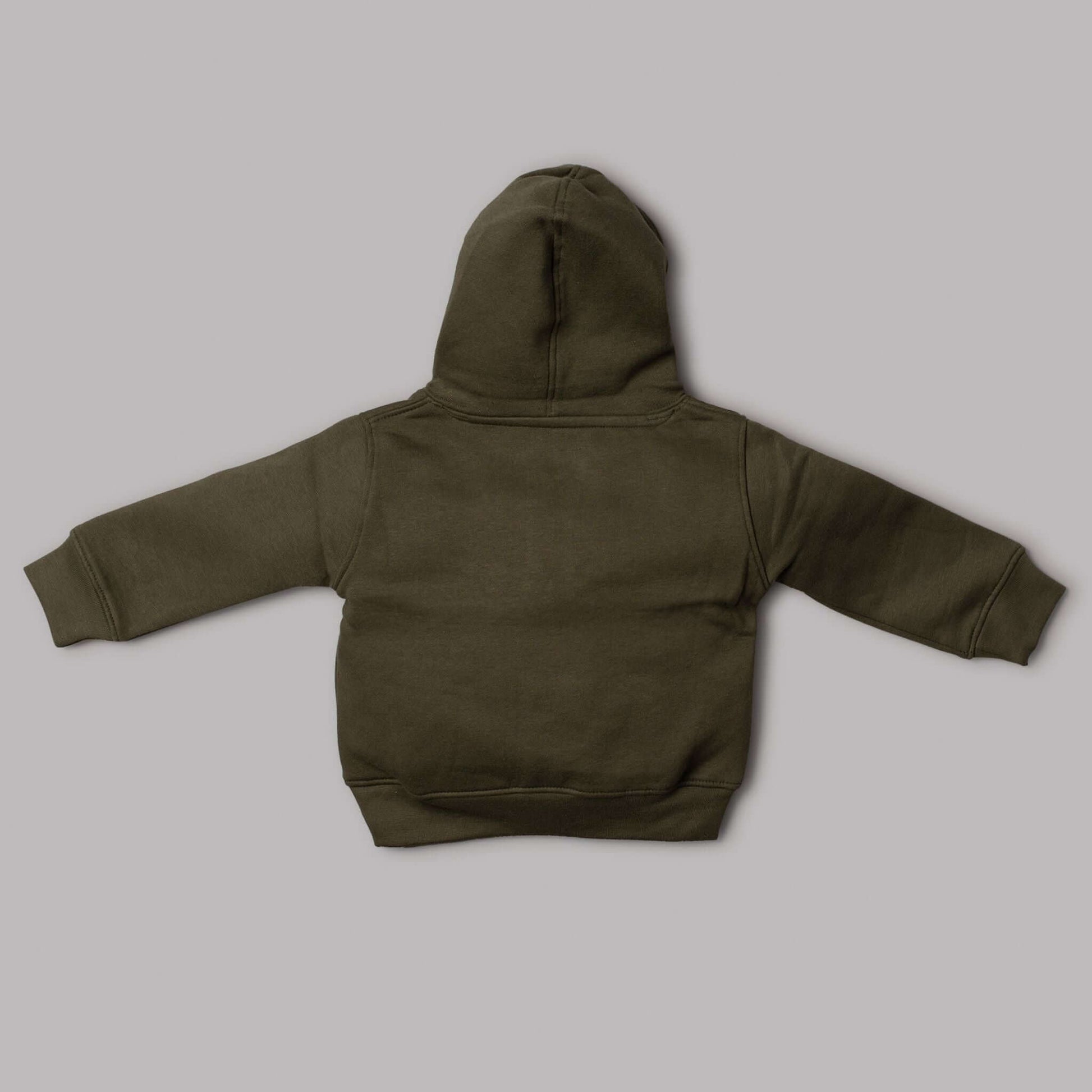  Back view Hoodie “Just Too Cute” Khaki - Little Moo Baby