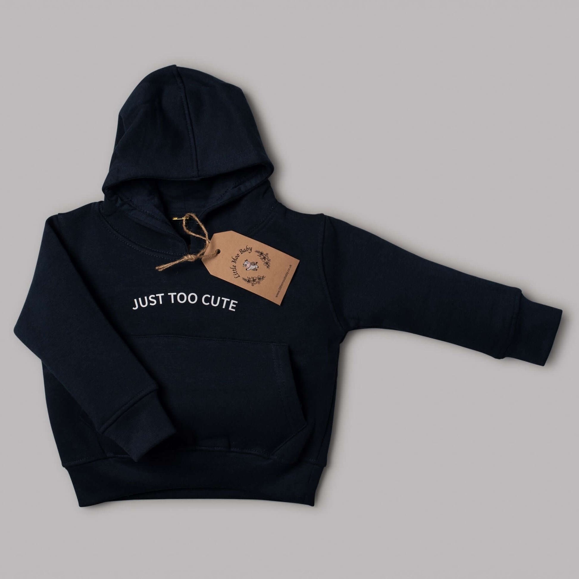 Navy Just Too Cute Hoodie - Little Moo Baby