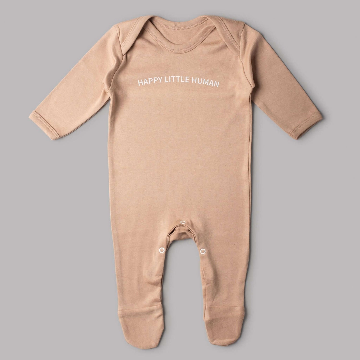 Mocha Happy Little Human Romper - Little Moo Baby