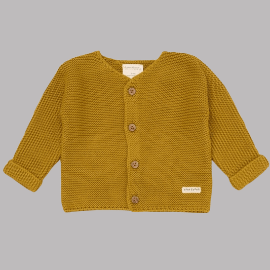 Mustard Knitted Cotton Cardigan