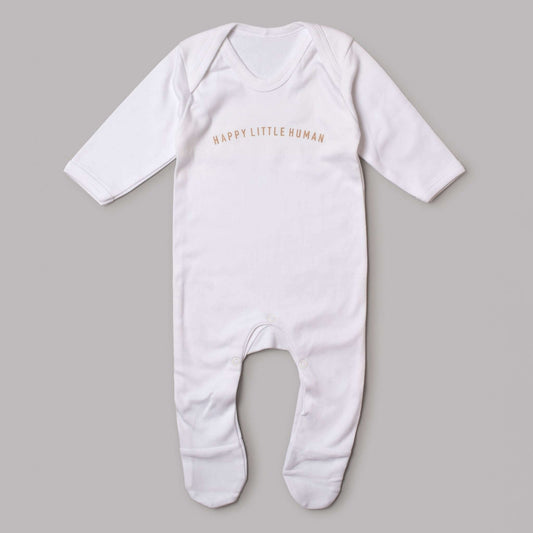 White Happy Little Human Romper