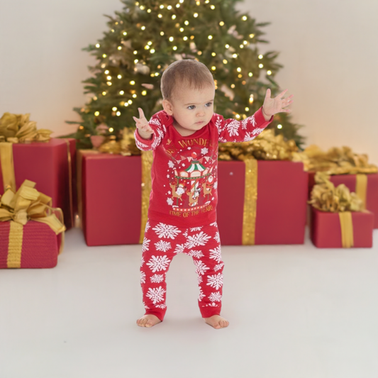 Red Christmas Pyjamas Most Wonderful Time Of The Year