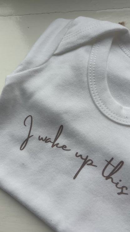 White 'I Wake Up This Cute' Bodysuit