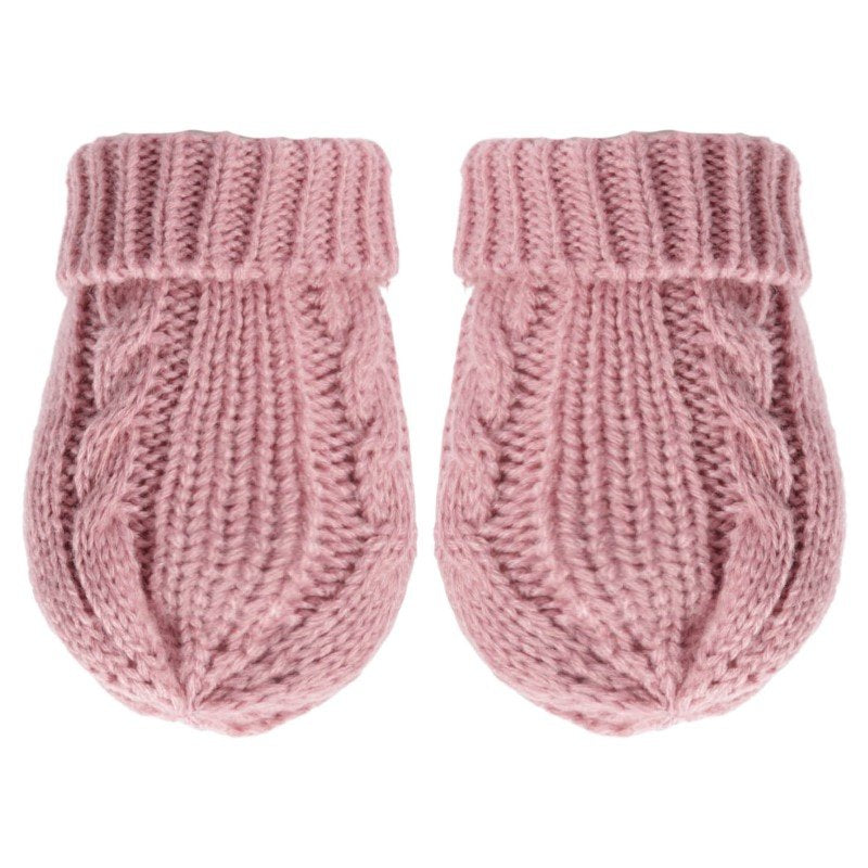 Cable Knit Mittens Rose